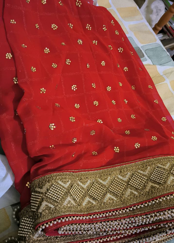 New Red Color Saree