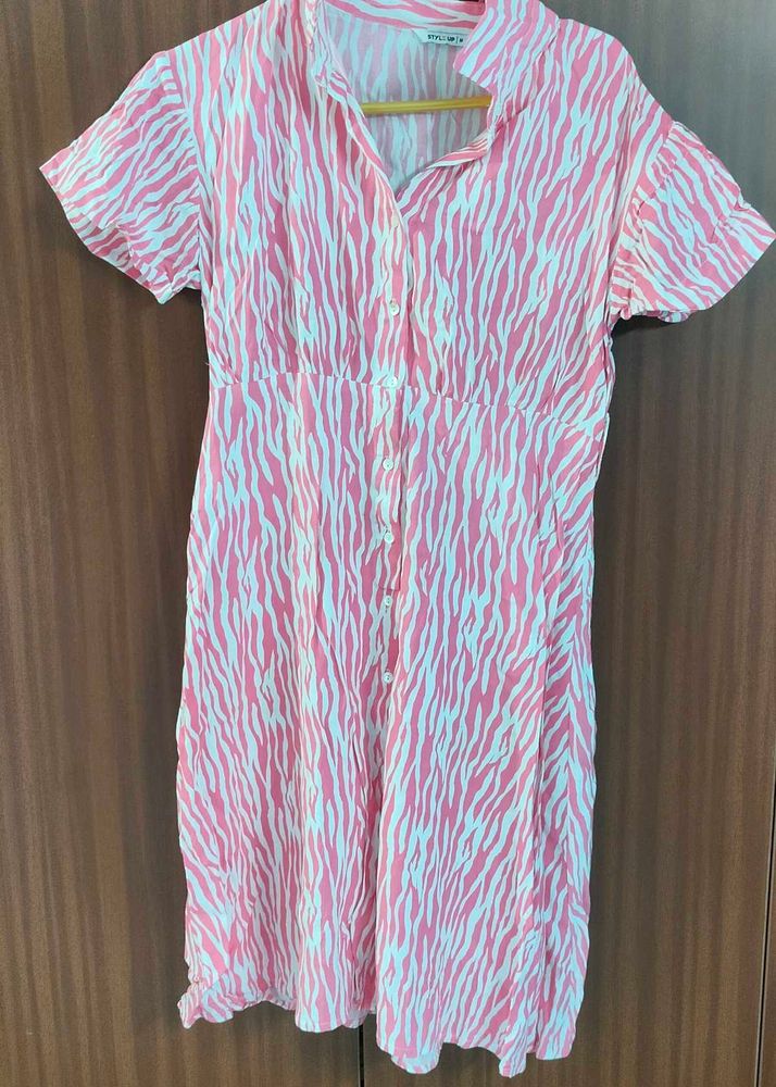 Pink Zebra Print Dress