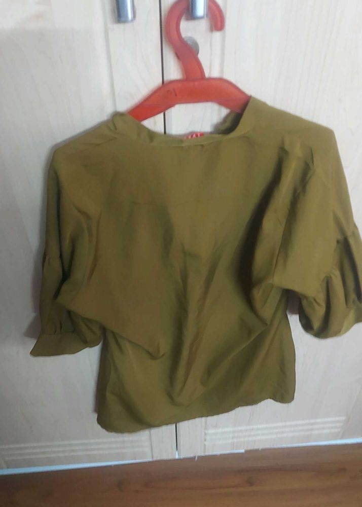 Olive Green Button-Up Shirt