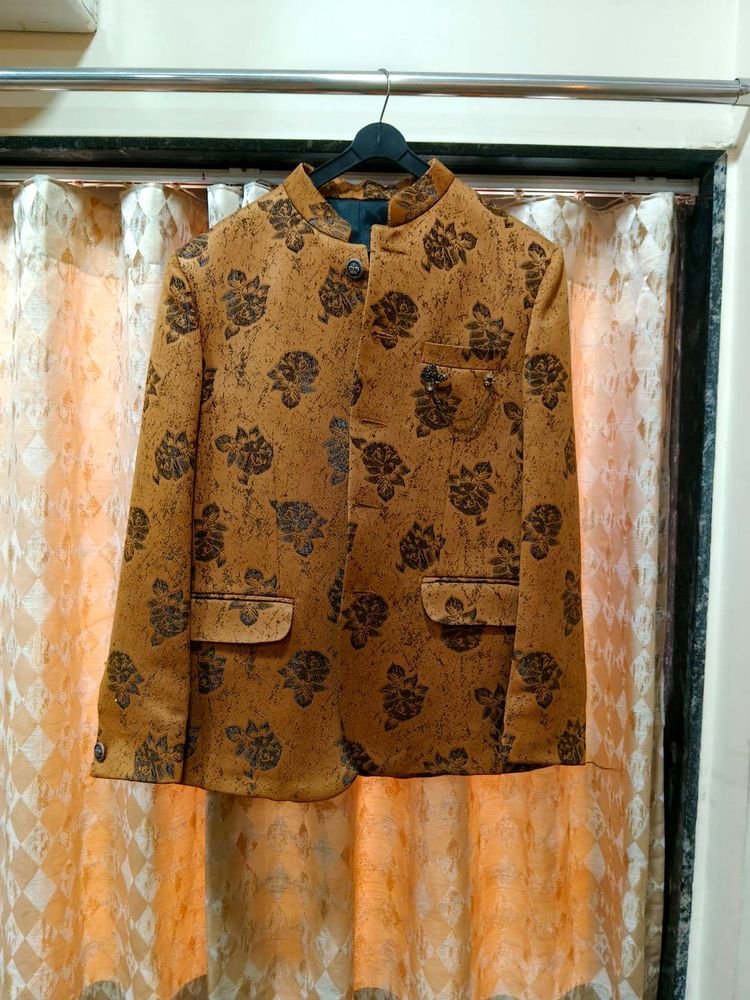 Floral Print Wedding Party Wear Jodhpuri Jacket