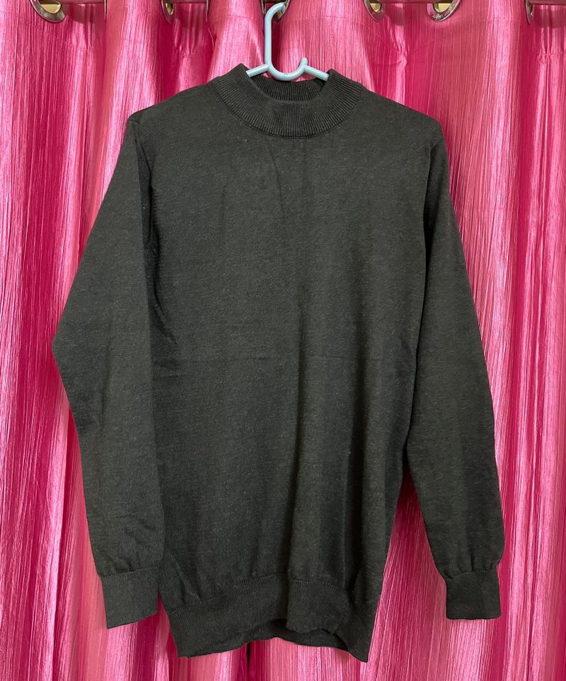 Unisex Black Mock Neck Sweater