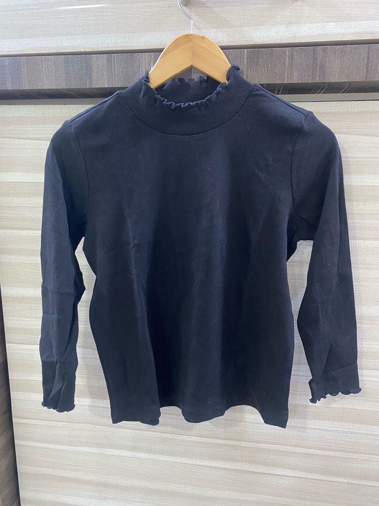 Black Frill Neck Top jacket