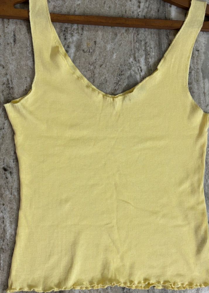 Ribbed Yellow Tank Top