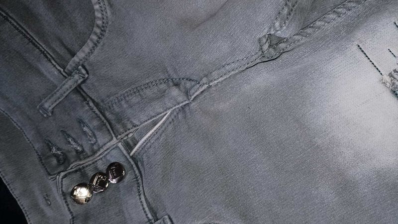 Gray Wash Denim Jeans