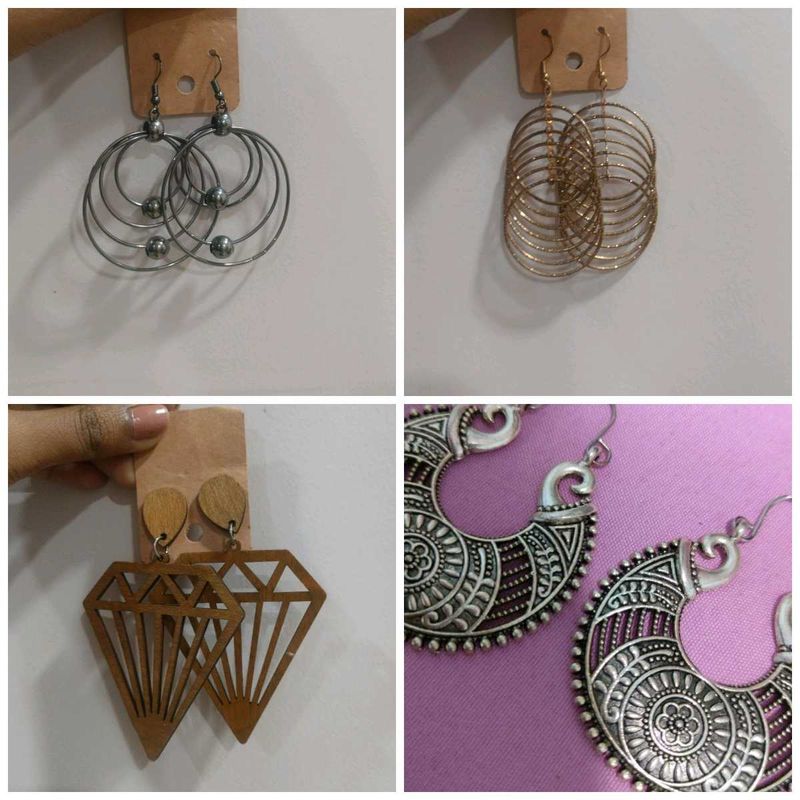 4 Pairs Of Earrings