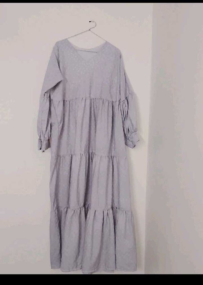 Heart print tiered maxi dress