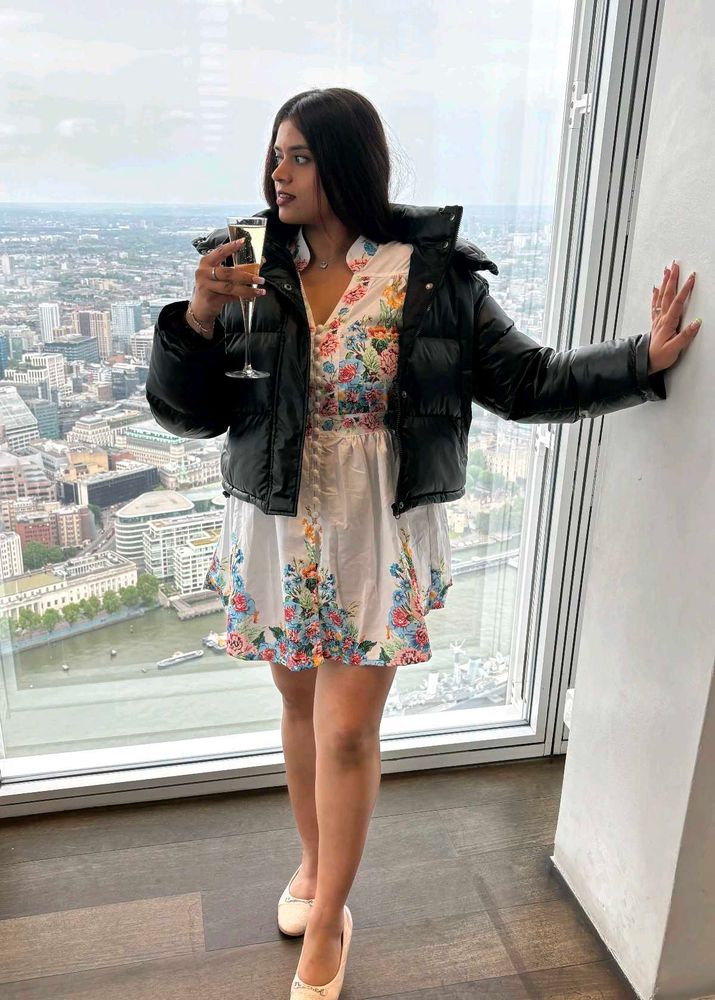 Puff Sleeve Stylish Floral Printed Dress For Women