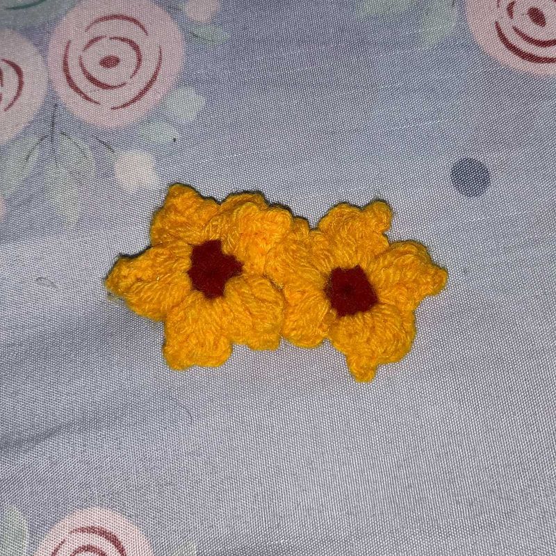 Crochet Sunflower Hair Clip