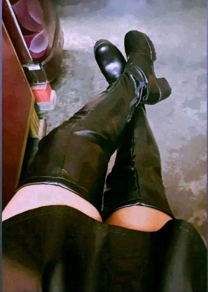 Leather Thigh High Boots