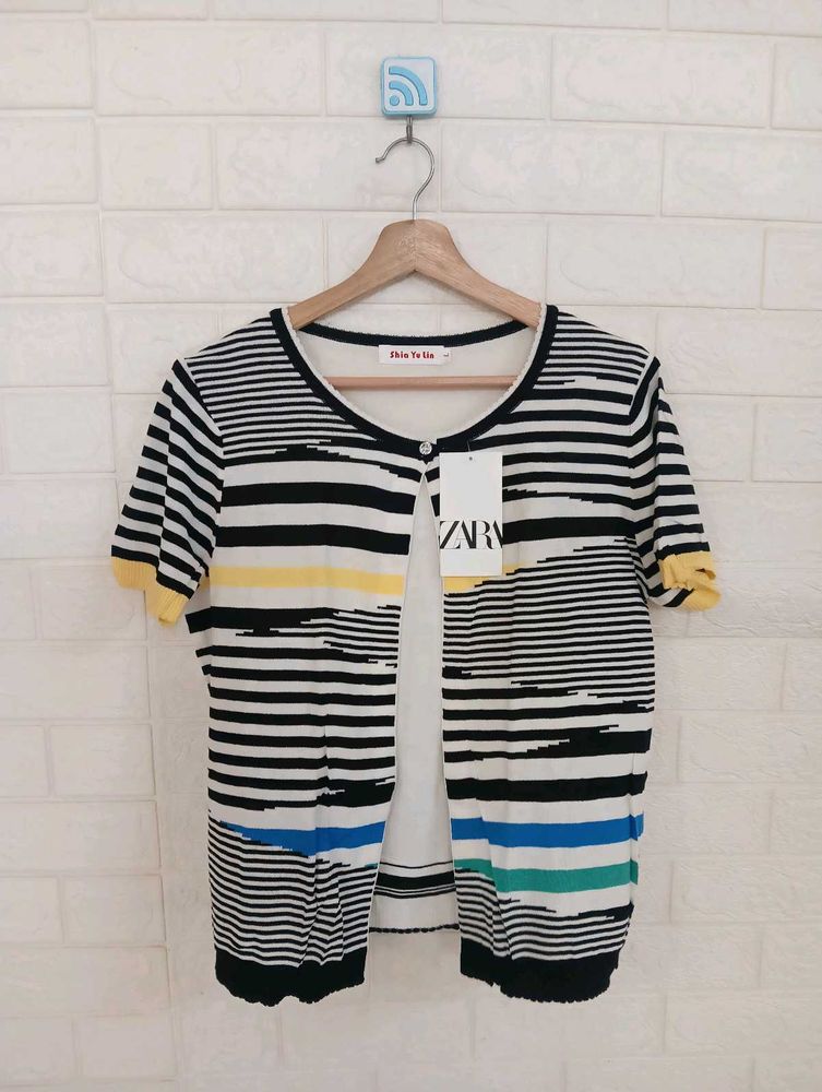 Striped V-Neck Tee