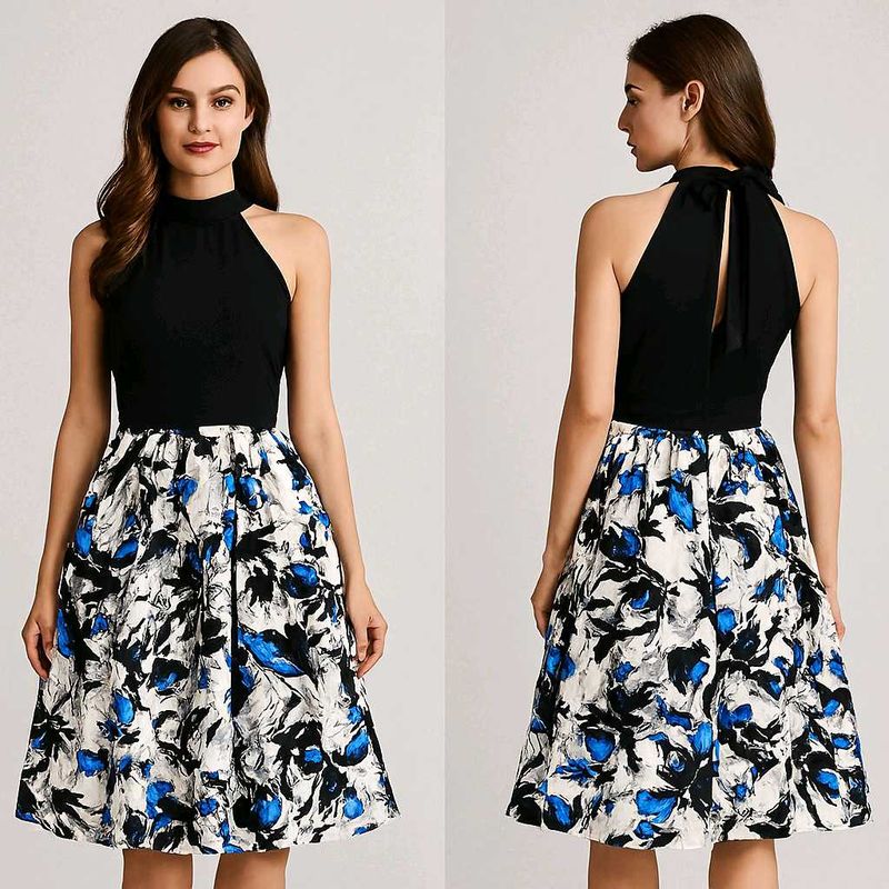 Marquee Floral Print Fit &amp; Flare Dress