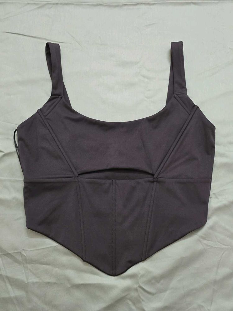 Cut Out Black Corset Top