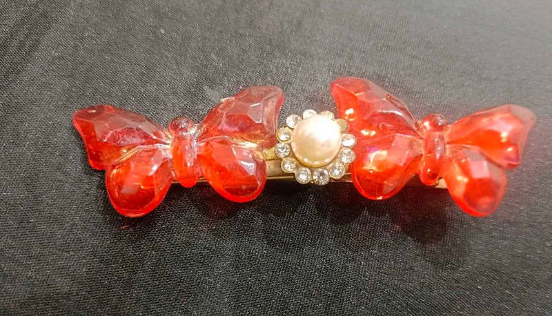 Butterfly Hair Clip , with ring and pendant