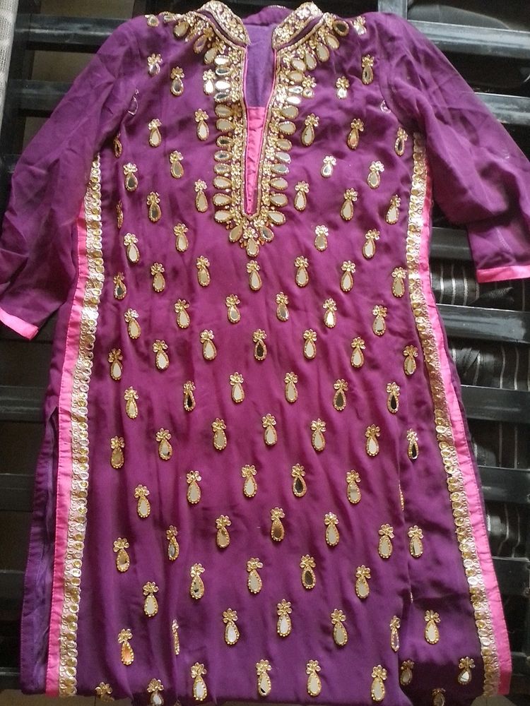 Festive Wear Pink + Purple Rani Pin