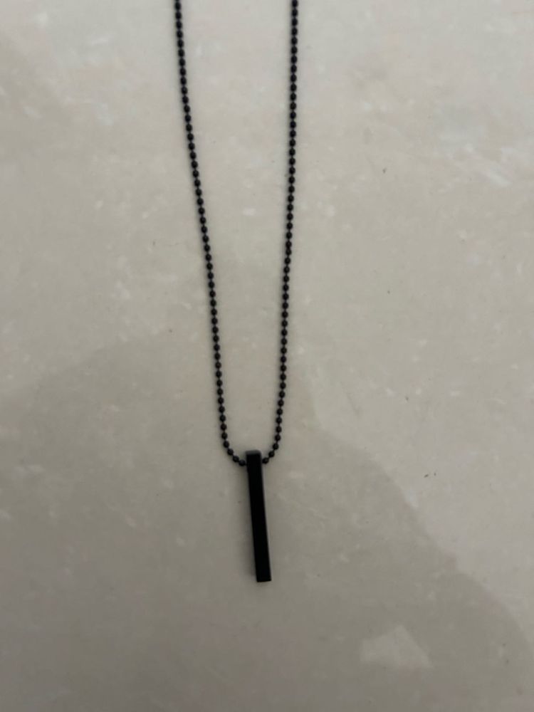 Minimalist Black Bar Necklace
