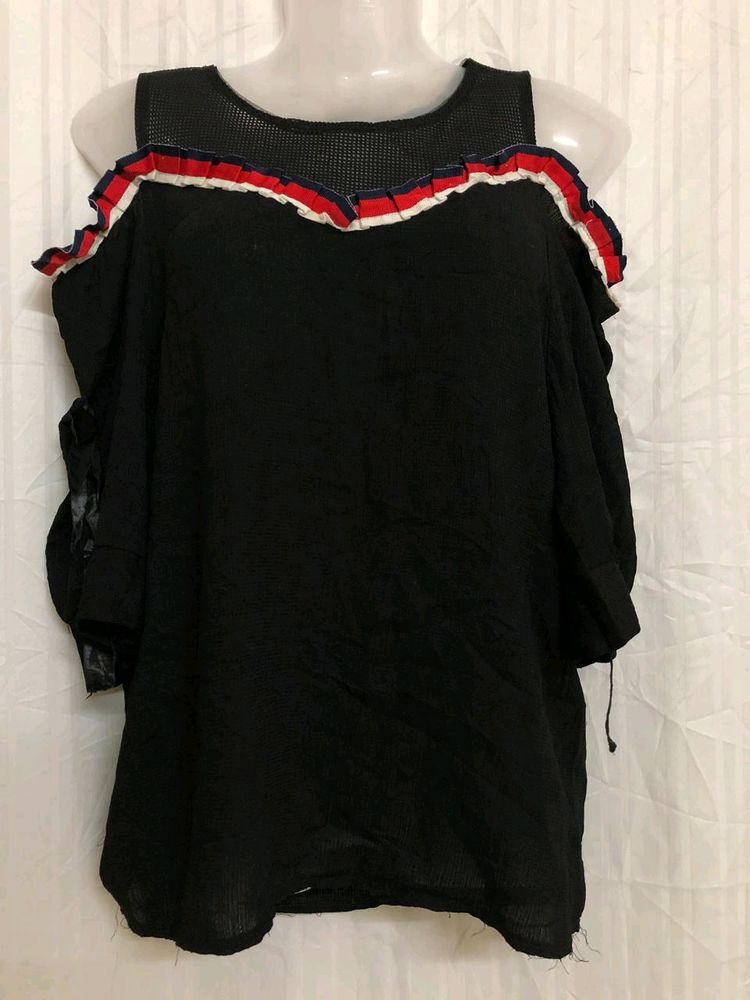 Black Cold shoulder Top