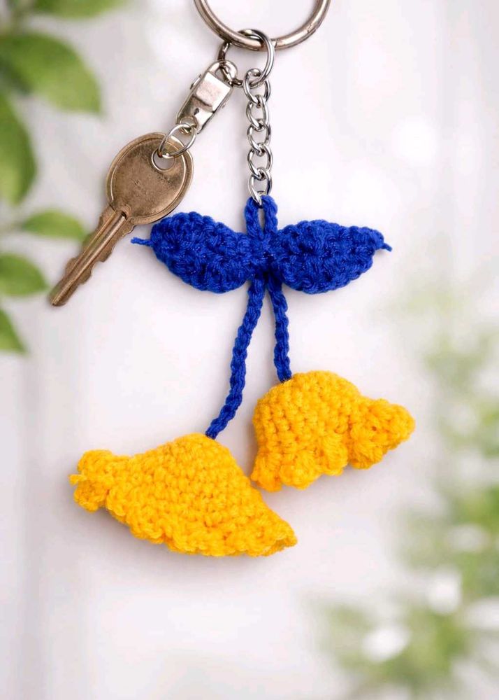 Handmade Crochet Flower Keychain