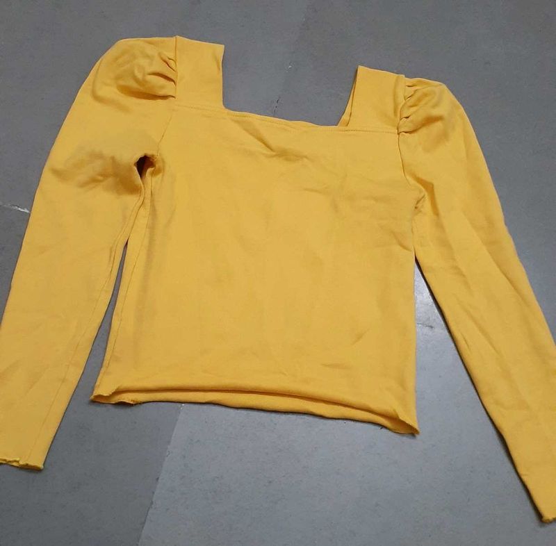 Yellow Puff Sleeve Top