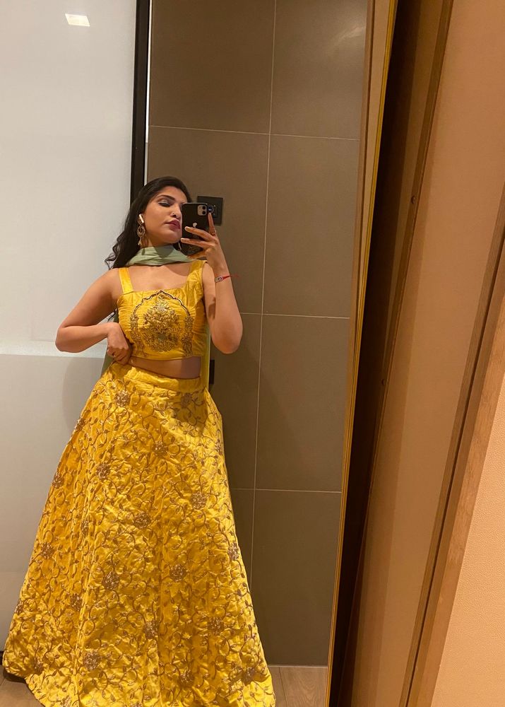 Yellow Lehenga Choli With Shrug