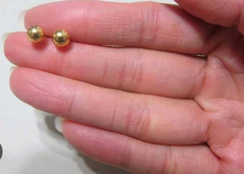 Golden Ball Stud Earrings