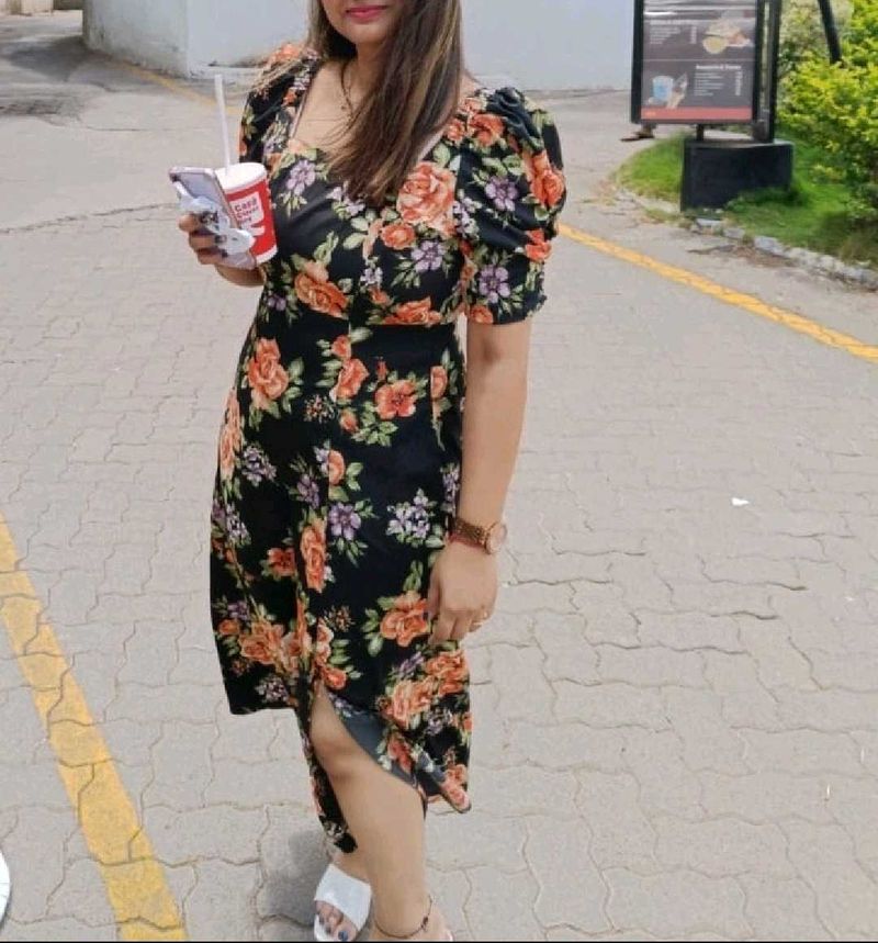 Floral Print Midi Dress