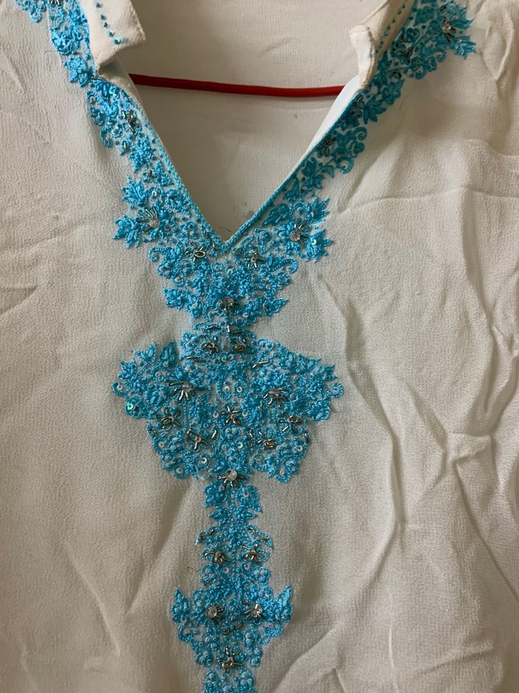 White Blue Top Used Only Once