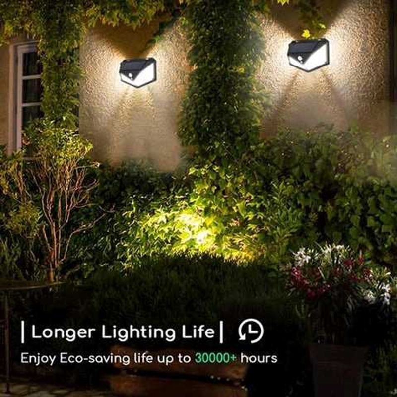 Solar-powered LED wall light