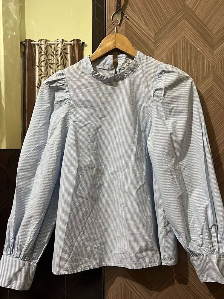 Stylish Blue Striped Blouse