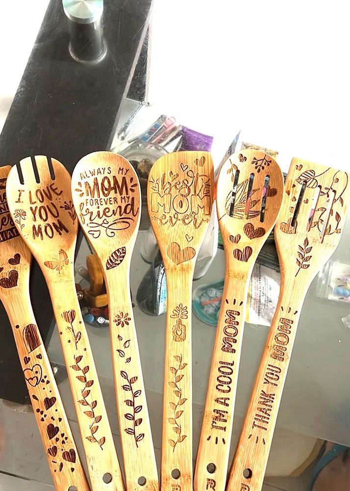 Brand New Riveira Engraved Wooden Spoons