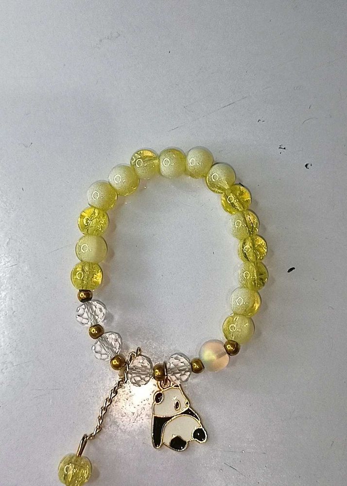 Panda Charm Beaded beautiful yellow Bracelet ✨