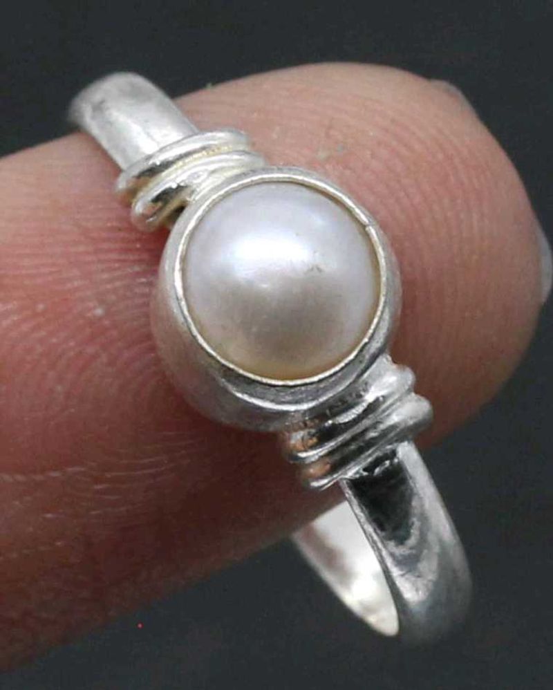 Real Silver Pearl Ring