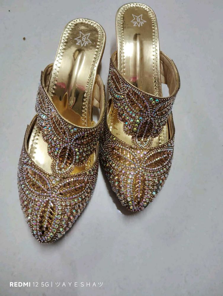 Gold Embellished Heels