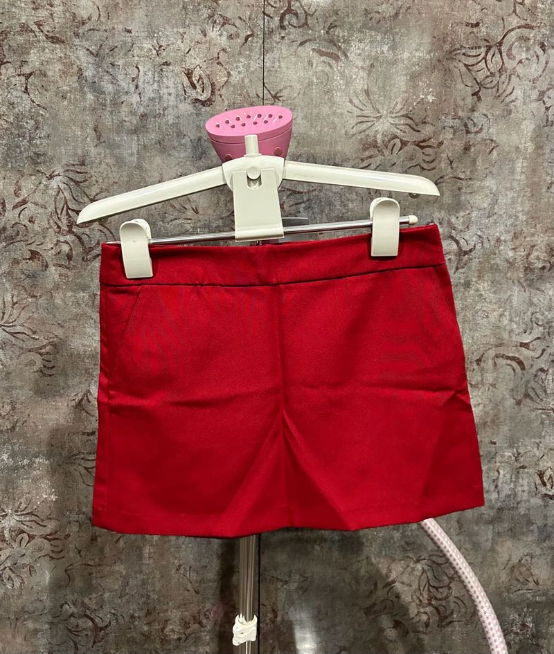 Mango Red Mini Skirt