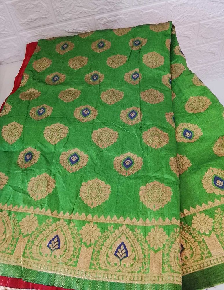 Green Printed Saree