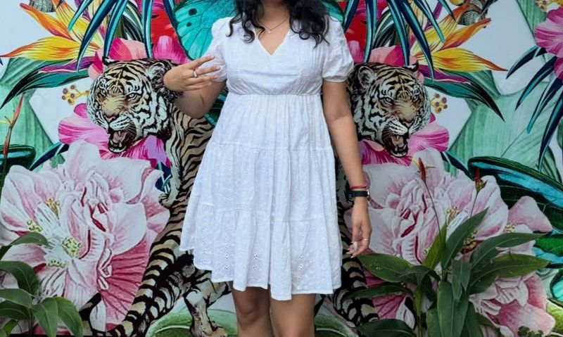 White Eyelet Mini Dress🤍🦢