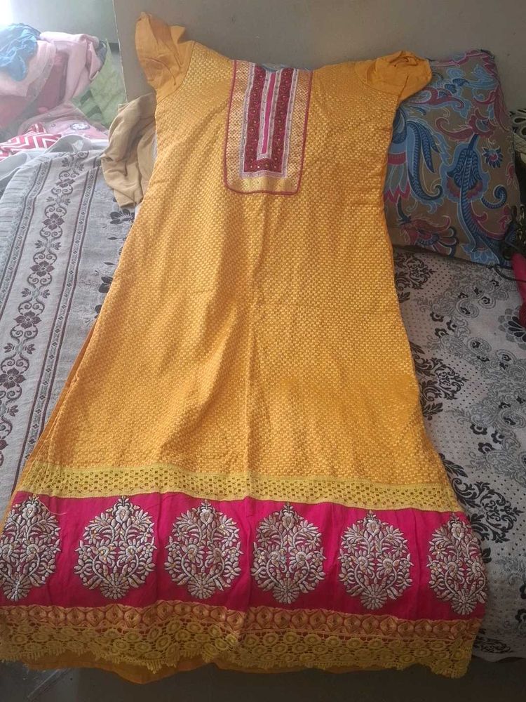 Yellow &amp; Pink Salwar Kameez