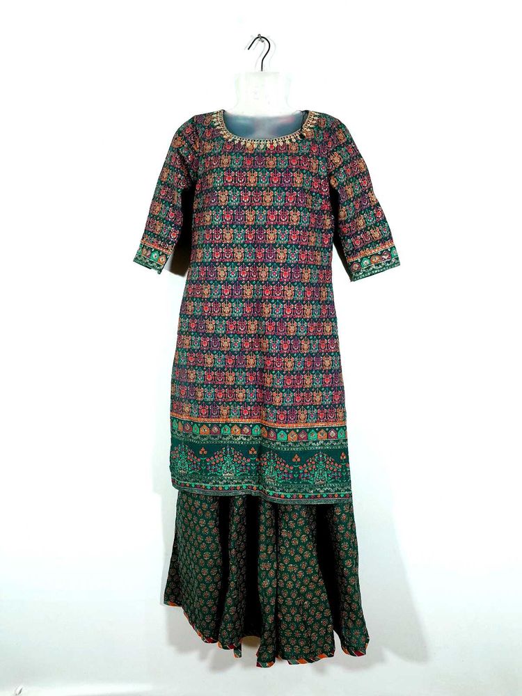 Green Printed Kurta Set For Women&#39;s