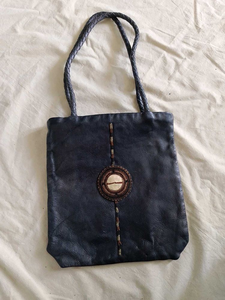 Leather Tote Bag with Unique Design