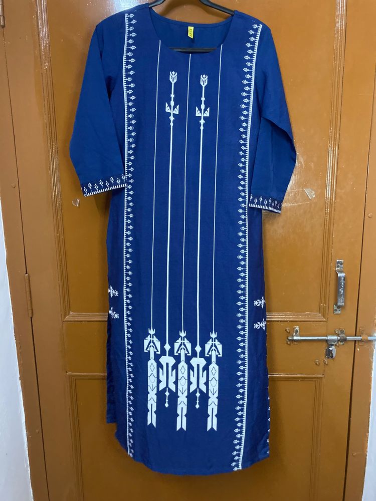 Blue Straight Kurta