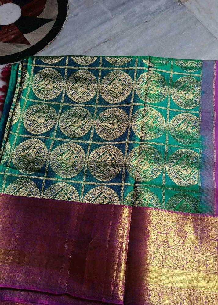 Emerald Green Kanchipuram Silk Saree