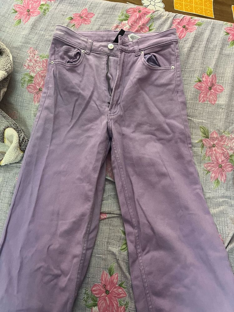 Purple Wide Leg Jeans