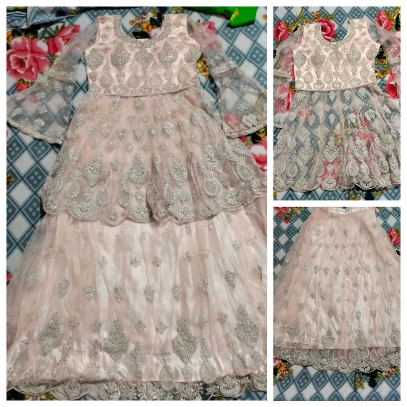 Peach Peplum Lehenga