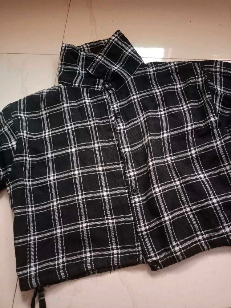 Black and White checks print shirt