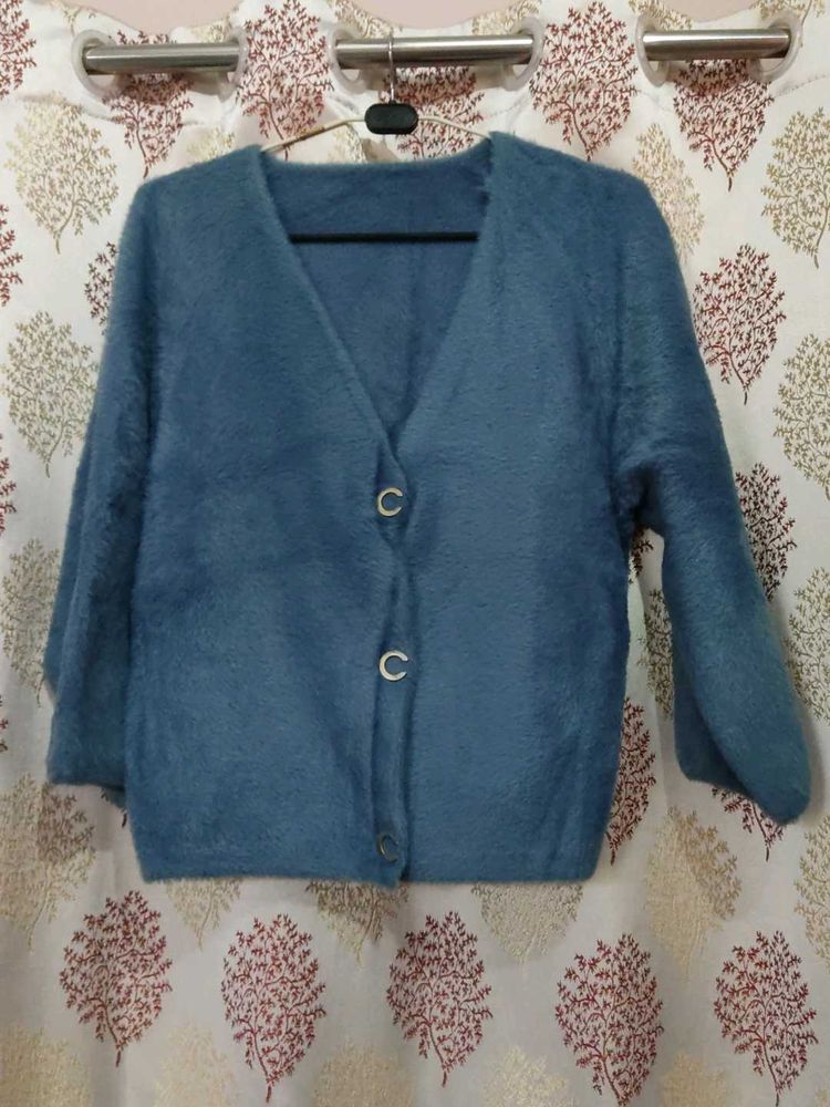 Blue Fuzzy Cardigan💙