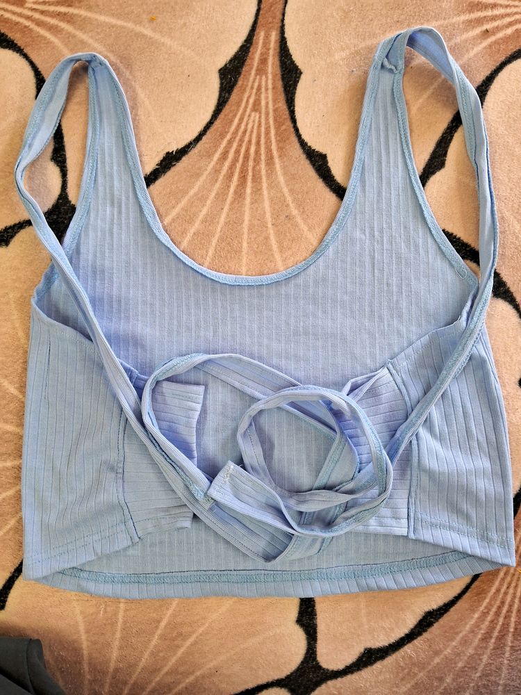 Sleeveless Crop Top  With Mini Cover Nipple