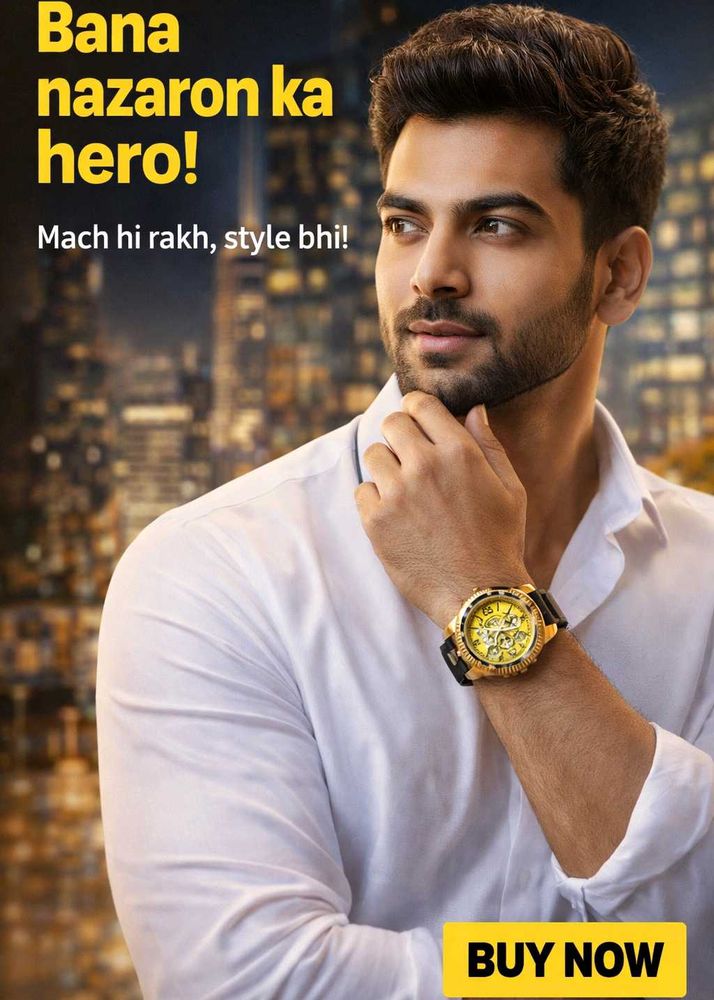 Stylish Gold Wrist Watch