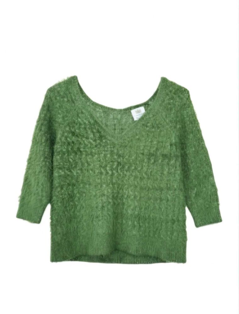 Green Fuzzy Knit Sweater
