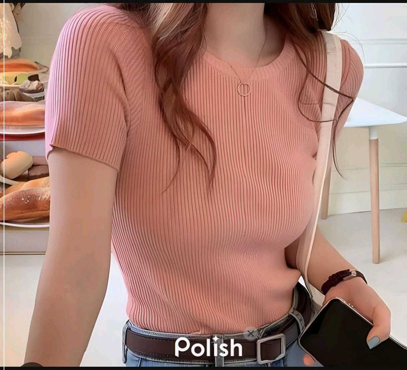 New With Tag H&amp;M Korean Ribbed Knit Top