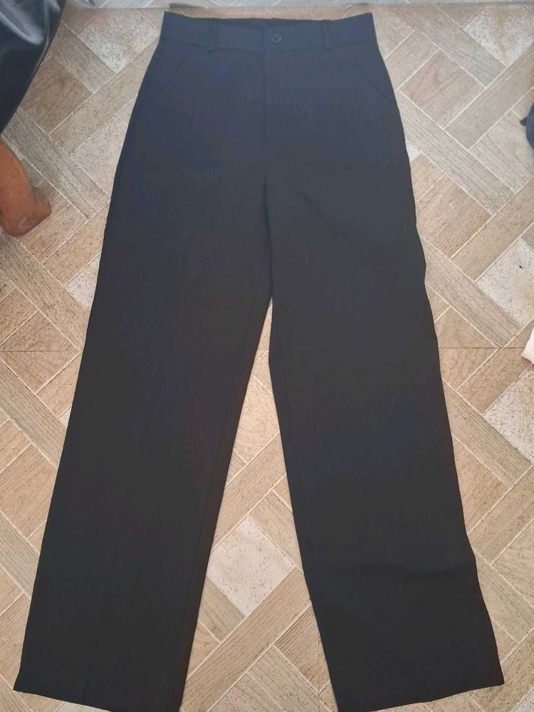 Black Wide Leg Trousers, paper jeans