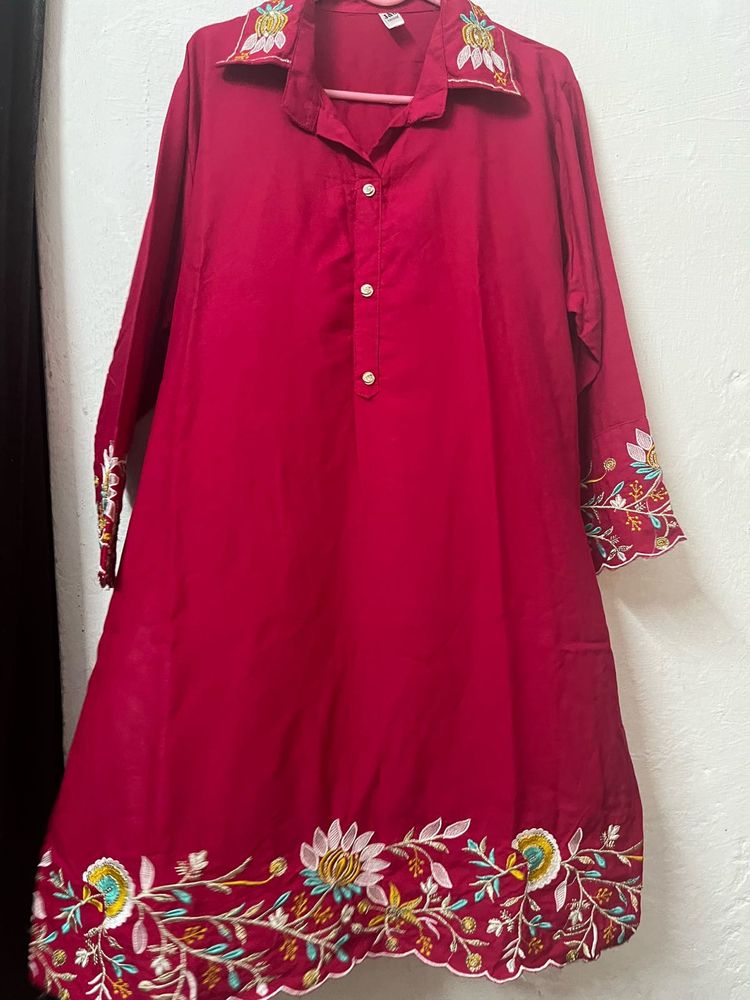 Rayon Cotton Pink Cord Set